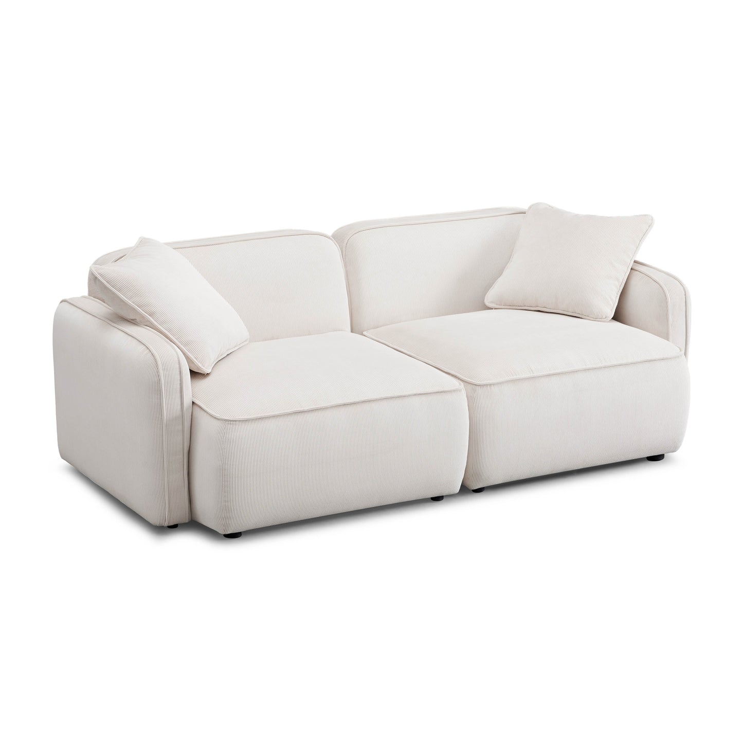 Travie 78" Modular Loveseat - White Sand