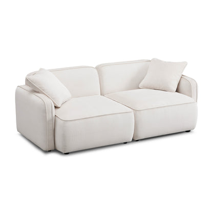 Travie 78" Modular Loveseat - White Sand