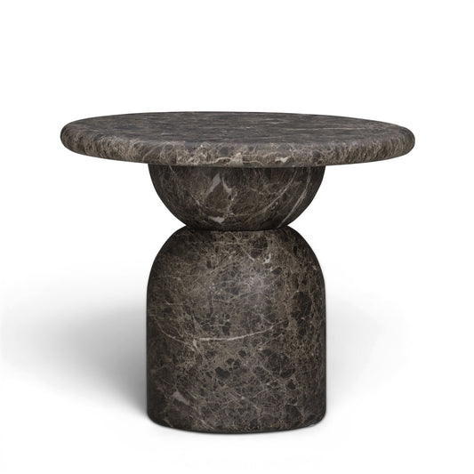 Cynthia Concrete Indoor/Outdoor Side Table - Dark Emperador Marble