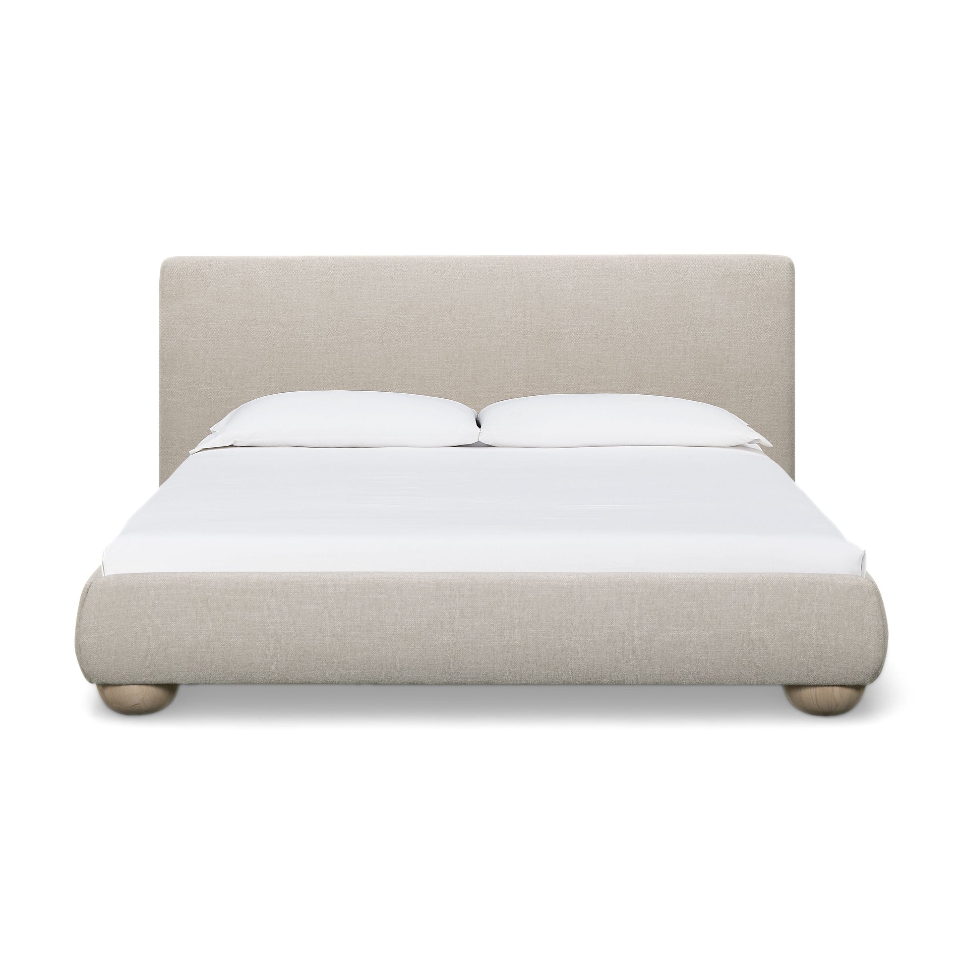 Rayne Textured Fabric Bed - Cream / King