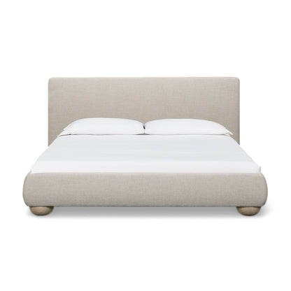Rayne Textured Fabric Bed - Cream / King