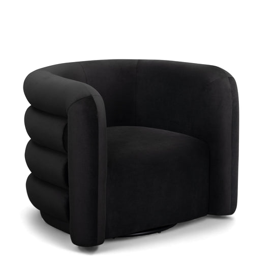 Curves Performance Velvet Swivel Accent Chair