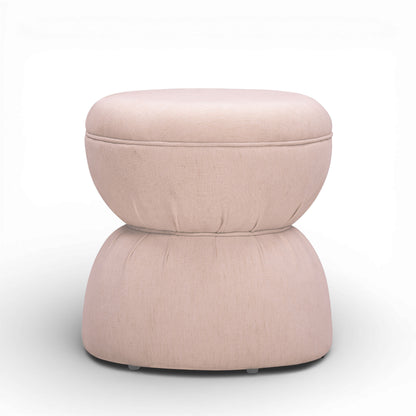 Tomlin Ruched Performance Fabric Game Ottoman - Light Pink