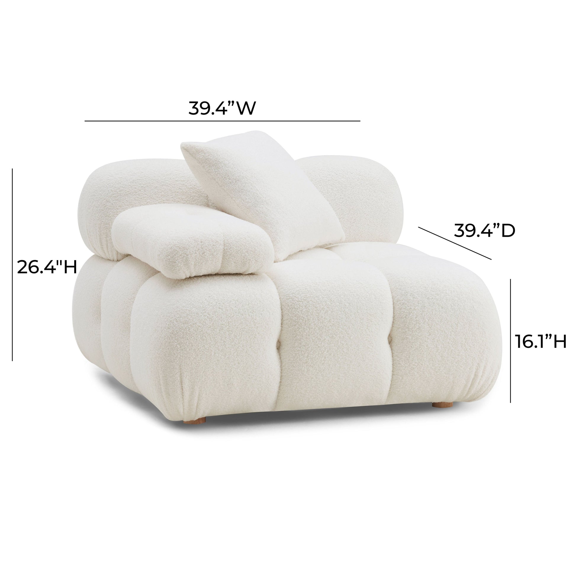 Calliope Performance Vegan Shearling Modular Corner Chair