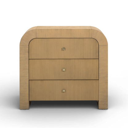 Hump 38" Arched 3-Drawer Bedside Chest - Natural