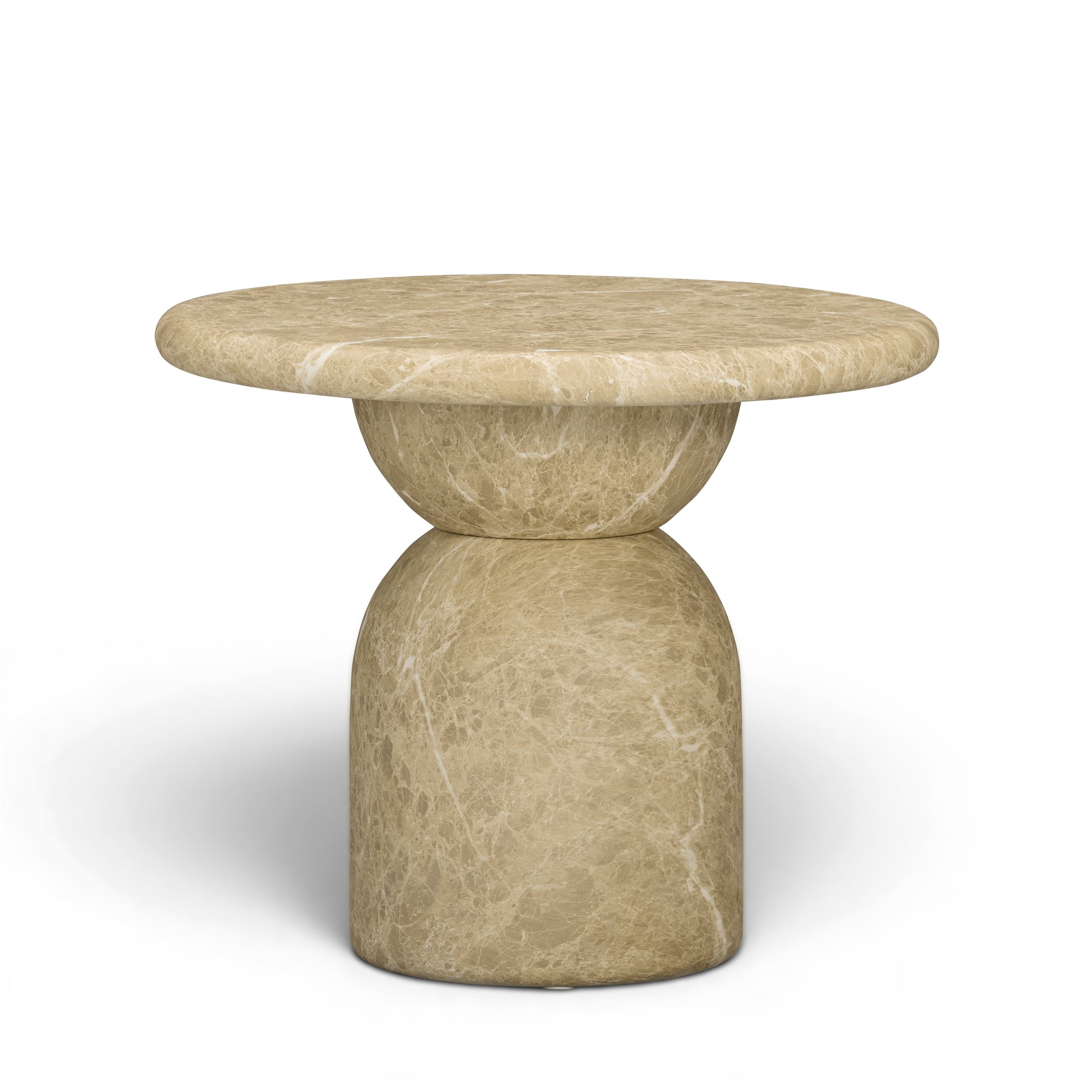 Cynthia Concrete Indoor/Outdoor Side Table - Light Emperador Marble