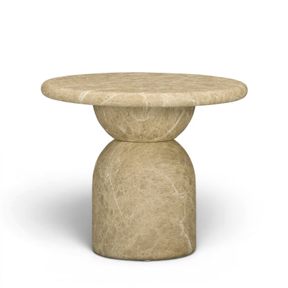 Cynthia Concrete Indoor/Outdoor Side Table - Light Emperador Marble