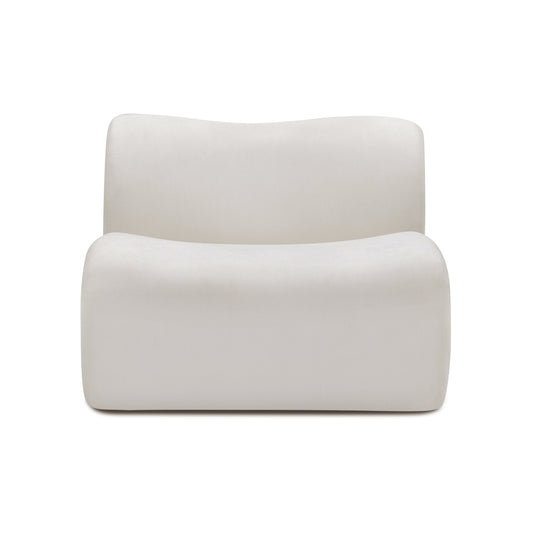 Zenith Contract-Grade Upcycled Fabric Armless Chair - Cream