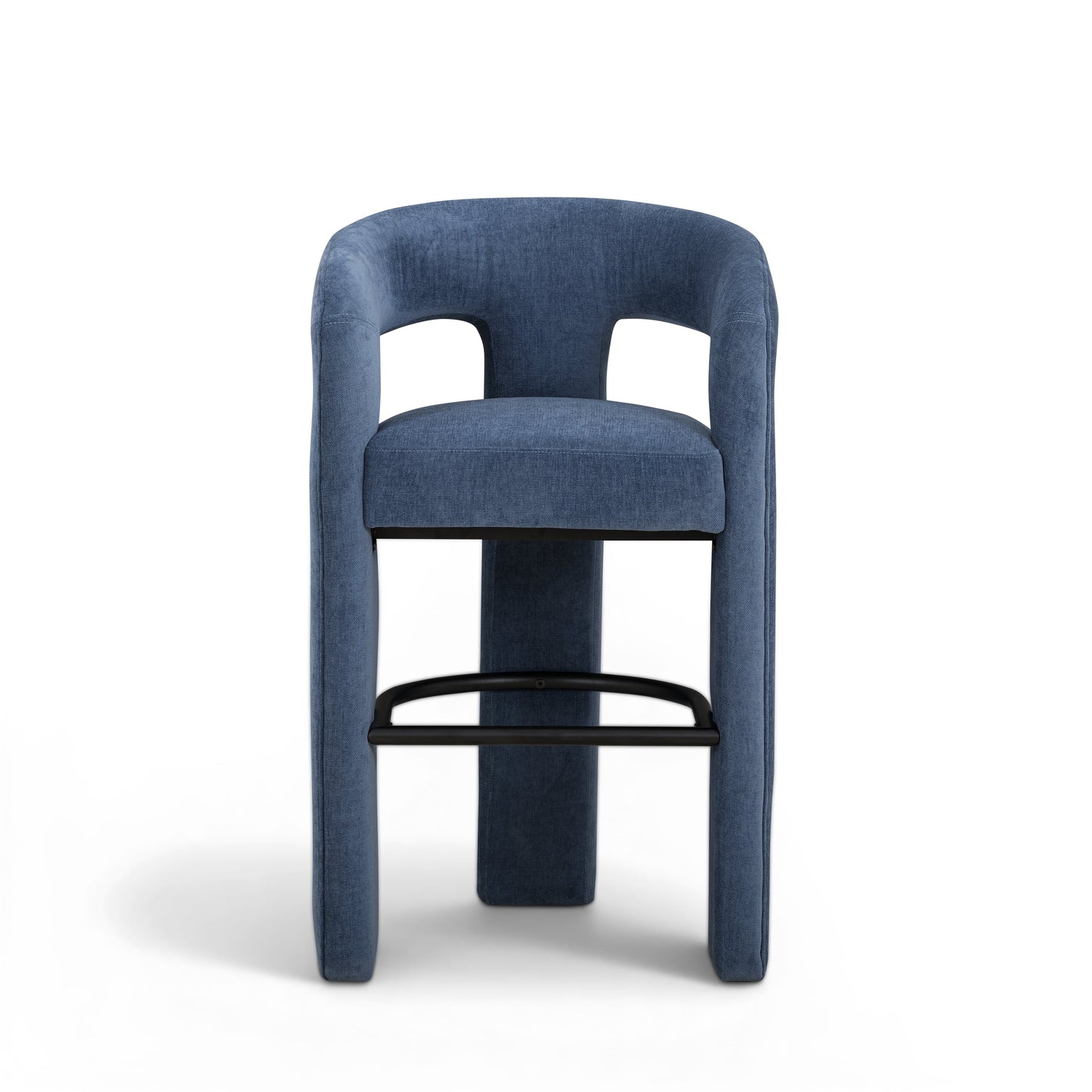 Malone Performance Chenille Stool - Blue Denim / Bar Height