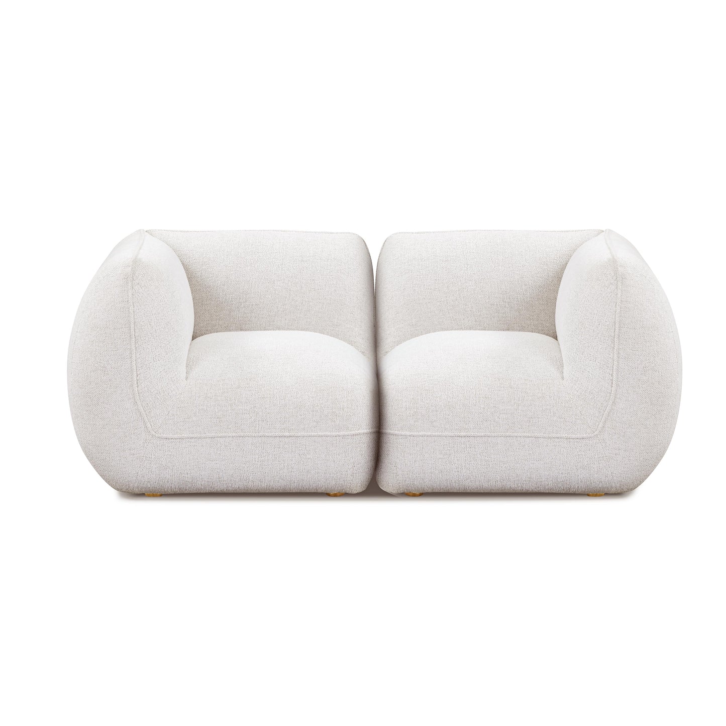 Arezza 80" Stone White Contract-Grade Basketweave Chenille Modular Loveseat - Default Variant