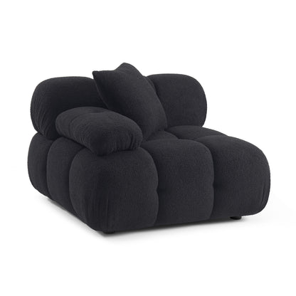 Calliope Performance Vegan Shearling Modular Corner Chair - Black