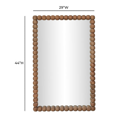 Cheyanne 29"X44" Carved Solid Wood Rectangular Wall Mirror
