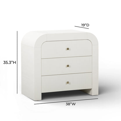 Hump 38" Arched 3-Drawer Bedside Chest