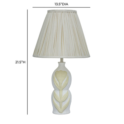 Edith Curved Papier Mache Flower Pleated Table Lamp