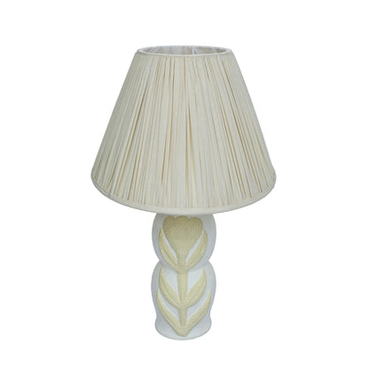 Edith Curved Papier Mache Flower Pleated Table Lamp - Default Variant