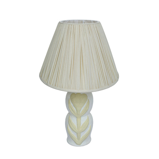 Edith Curved Papier Mache Flower Pleated Table Lamp - Default Variant