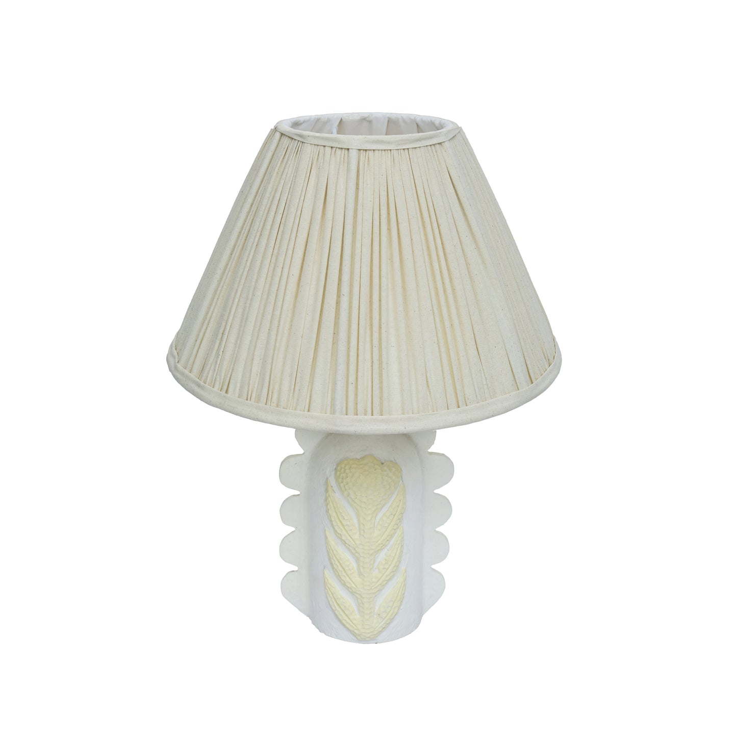 Edith Scalloped Papier Mache Flower Pleated Table Lamp - Default Variant