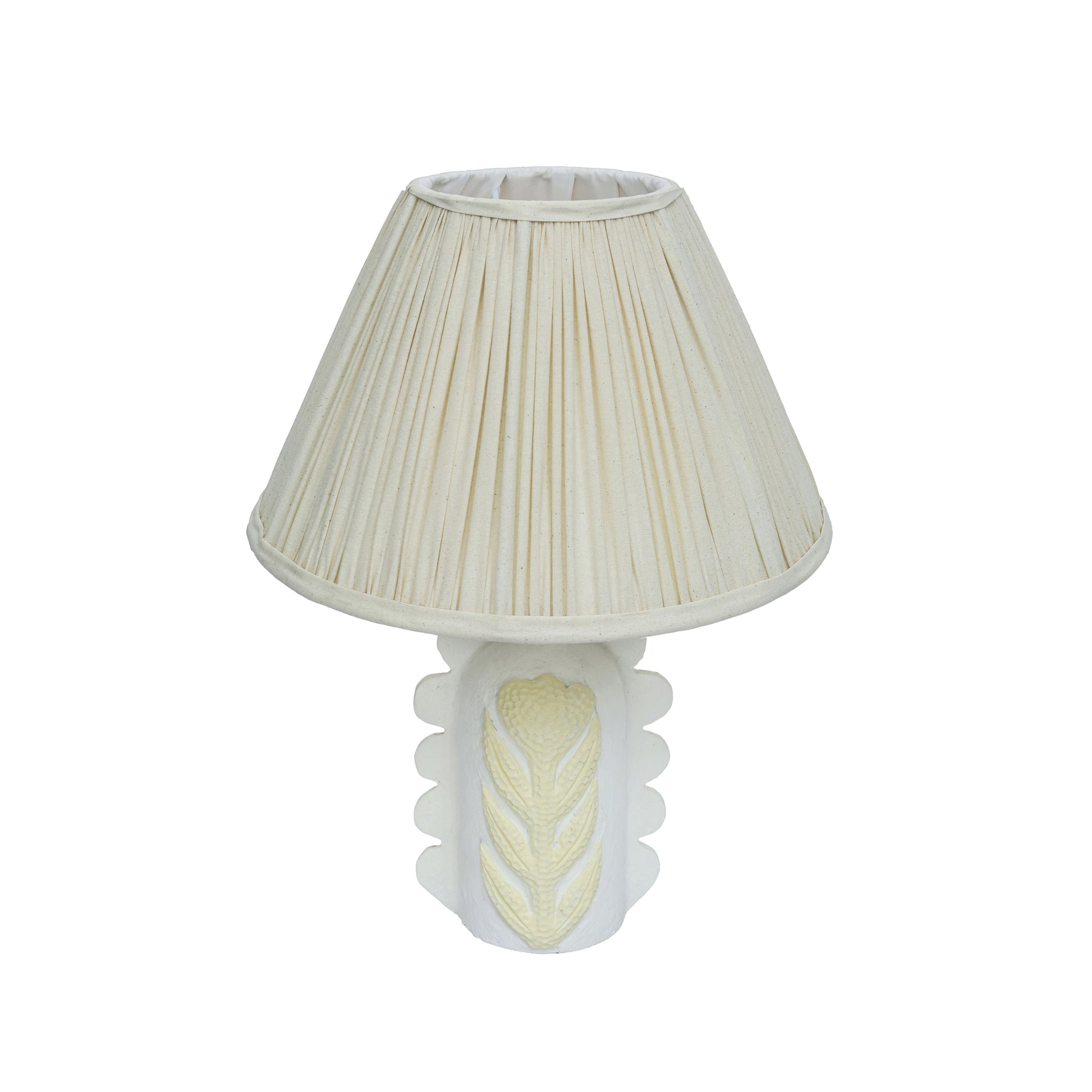 Edith Scalloped Papier Mache Flower Pleated Table Lamp - Default Variant