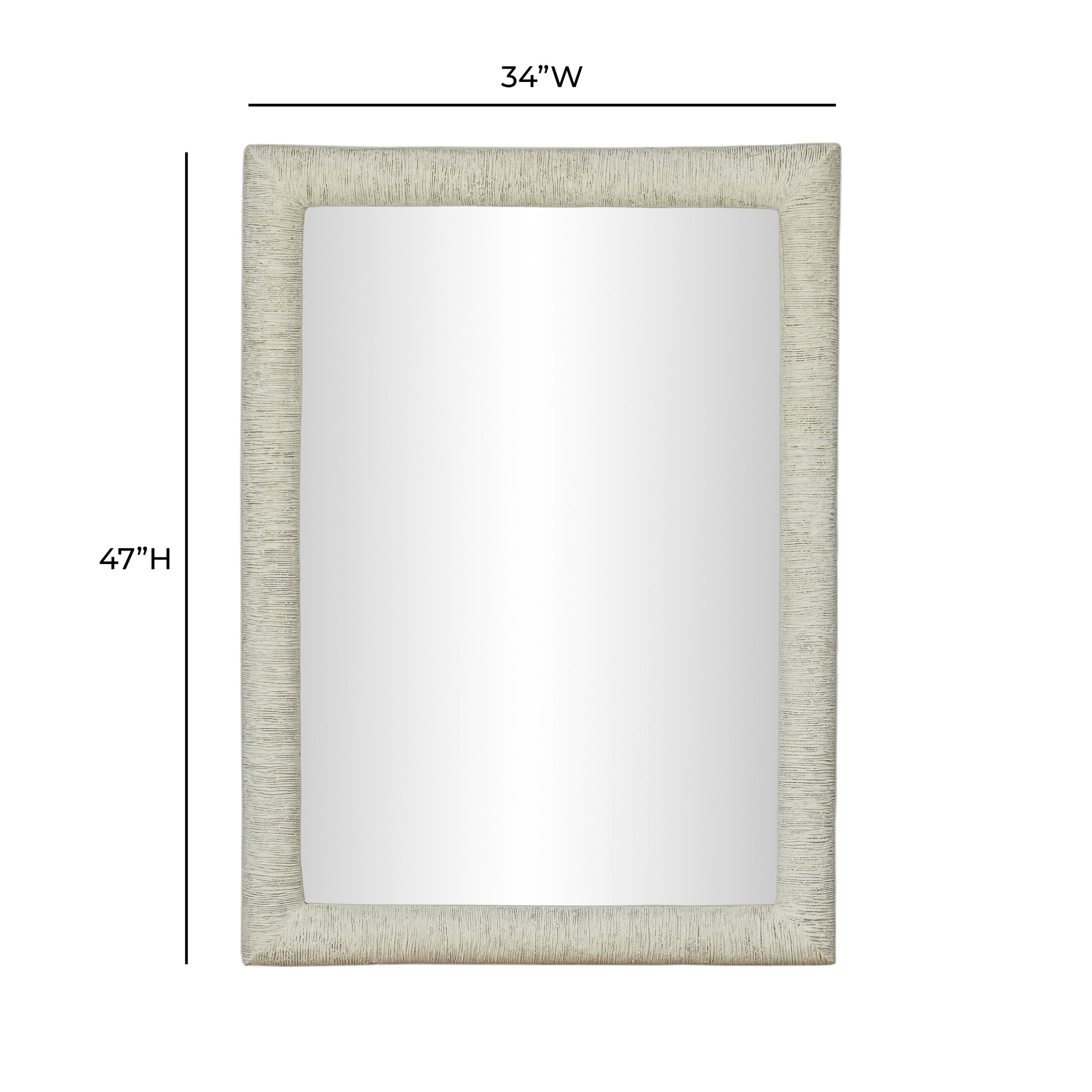 Orpheus 34"X47" Ribbed Faux Stone Rectangular Wall Mirror