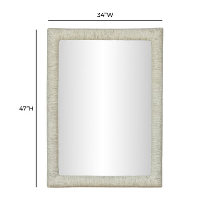 Orpheus 34"X47" Ribbed Faux Stone Rectangular Wall Mirror