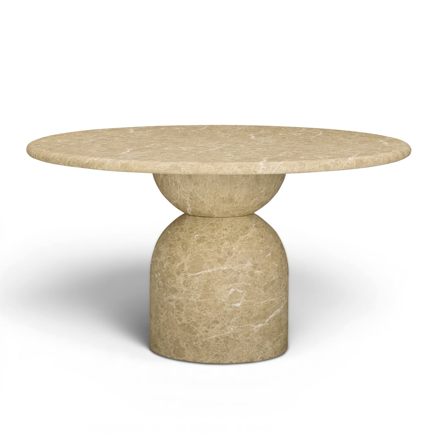 Cynthia Concrete Indoor/Outdoor Dining Table (54"-87") - Light Emperador Marble / 54"