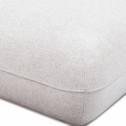 Arezza Stone White Contract-Grade Basketweave Chenille Ottoman