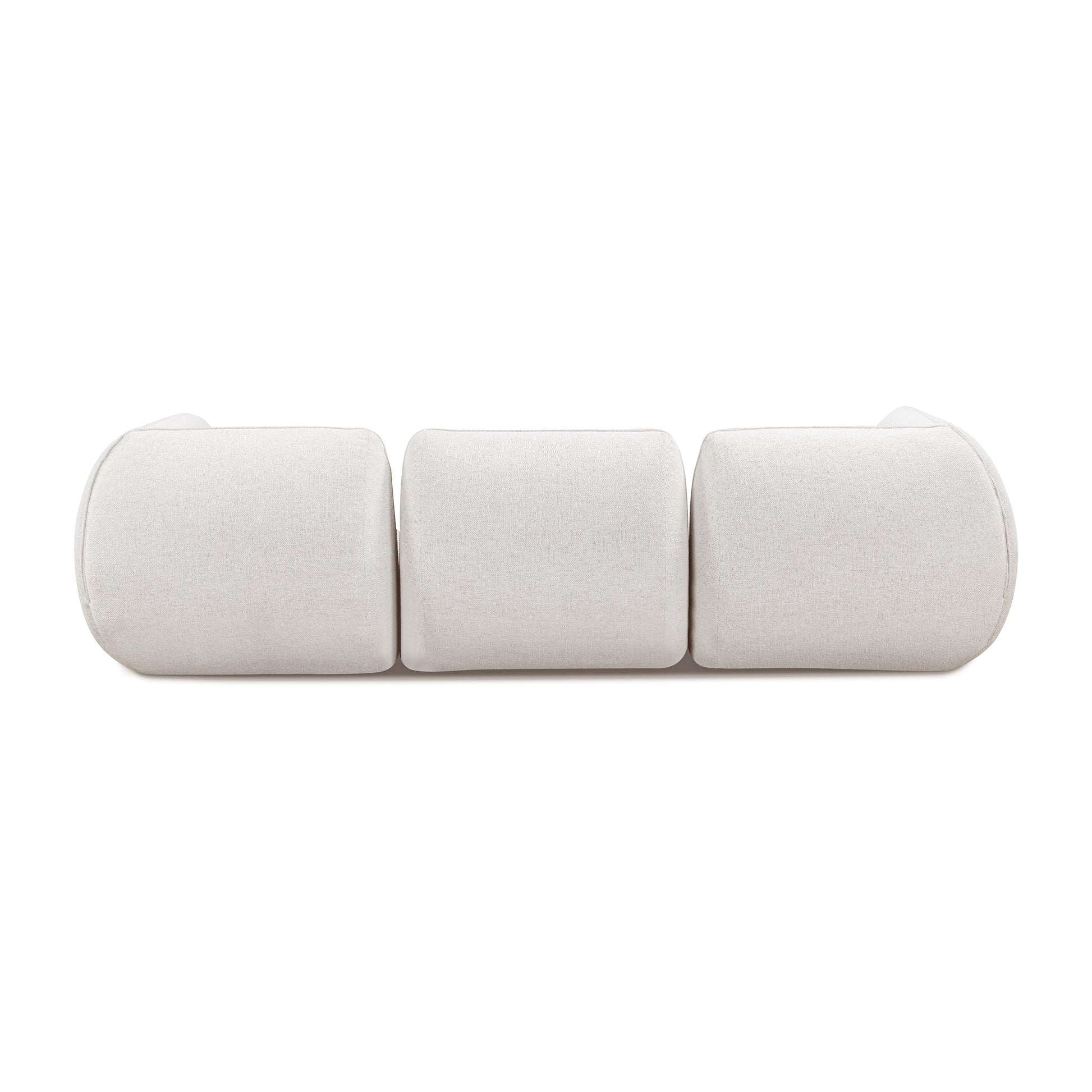 Arezza 4-Piece Stone White Contract-Grade Basketweave Chenille Modular Sectional