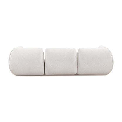 Arezza 4-Piece Stone White Contract-Grade Basketweave Chenille Modular Sectional