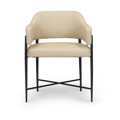 Sezanne Contract-Grade Vegan Leather Dining Chair - Taupe
