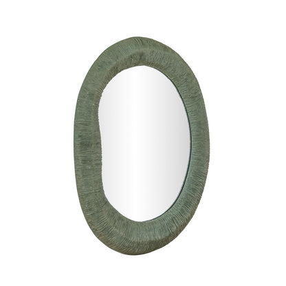 Orpheus 22"X28" Ribbed Forest Green Fiberglass Thick Wall Mirror - Default Variant