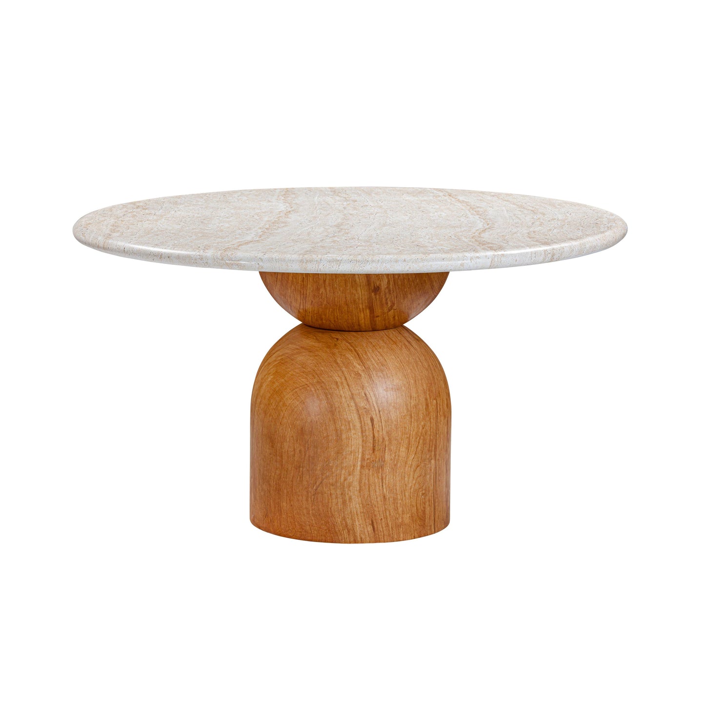 Cynthia Concrete Indoor/Outdoor Dining Table (54"-87") - Travertine/Walnut Brown / 54"