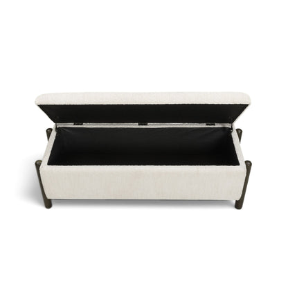 Abby 52" Nubby Fabric Storage Bench