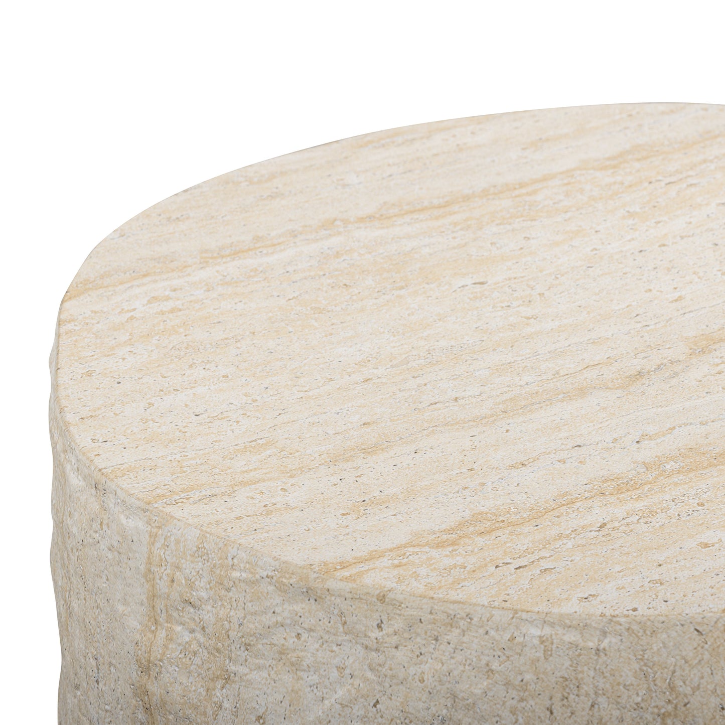 Roxanne Faux Travertine Indoor/Outdoor Concrete Side Table
