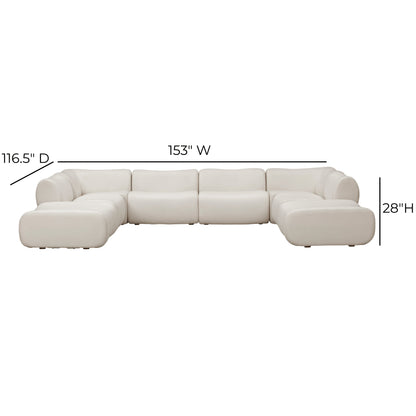 Zenith 8-Piece Contract-Grade Upcycled Fabric Modular U-Sectional
