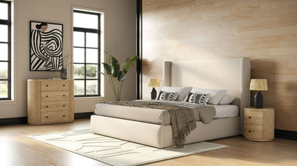 Byrne - Modern Beige Fabric Bed