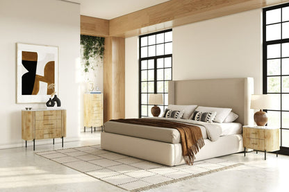 Byrne - Modern Beige Fabric Bed