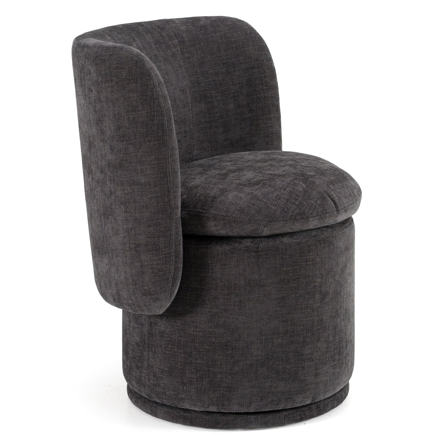 Norris - Modern Dark Grey Fabric Swivel Dining Chair