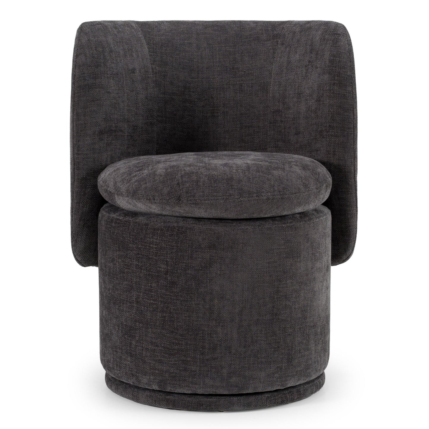 Norris - Modern Dark Grey Fabric Swivel Dining Chair