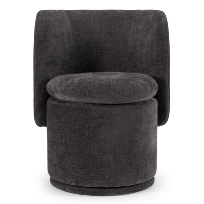 Norris - Modern Dark Grey Fabric Swivel Dining Chair