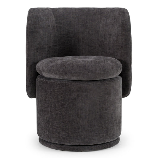 Norris - Modern Dark Grey Fabric Swivel Dining Chair
