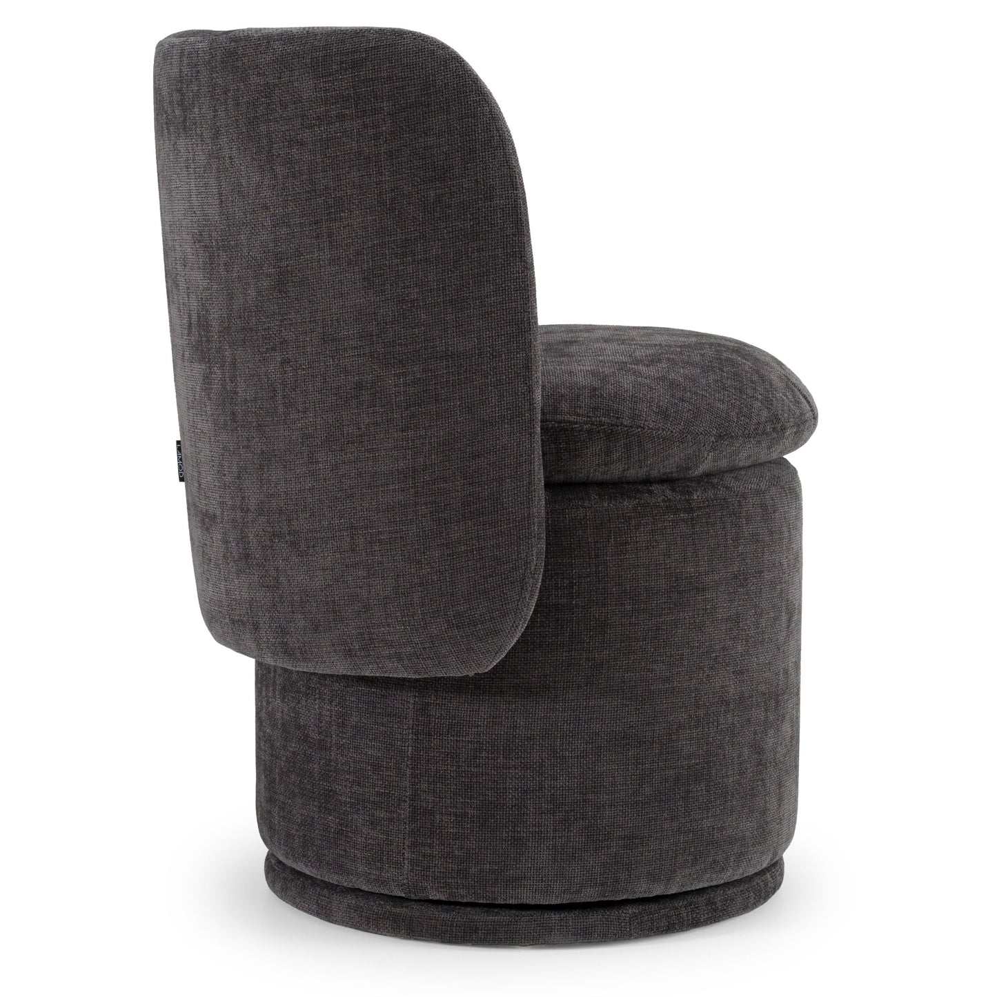 Norris - Modern Dark Grey Fabric Swivel Dining Chair