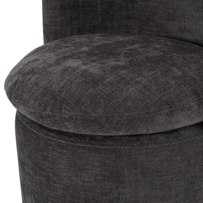 Norris - Modern Dark Grey Fabric Swivel Dining Chair