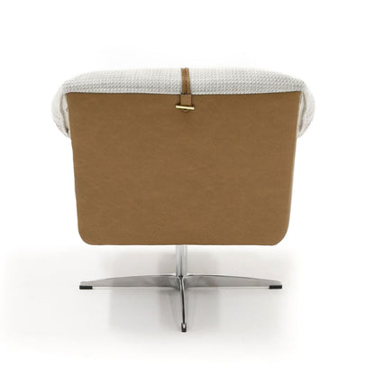 Ohio - Swivel Grey and Camel Fabric Accent Chair