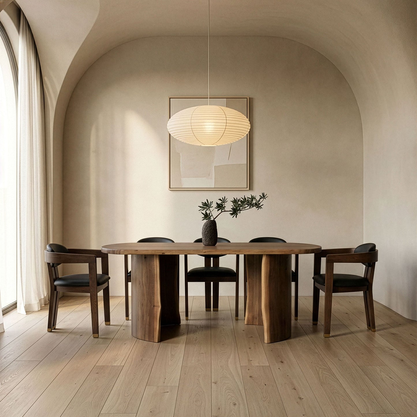 Orville Modern Live Edge Acacia Dining Table