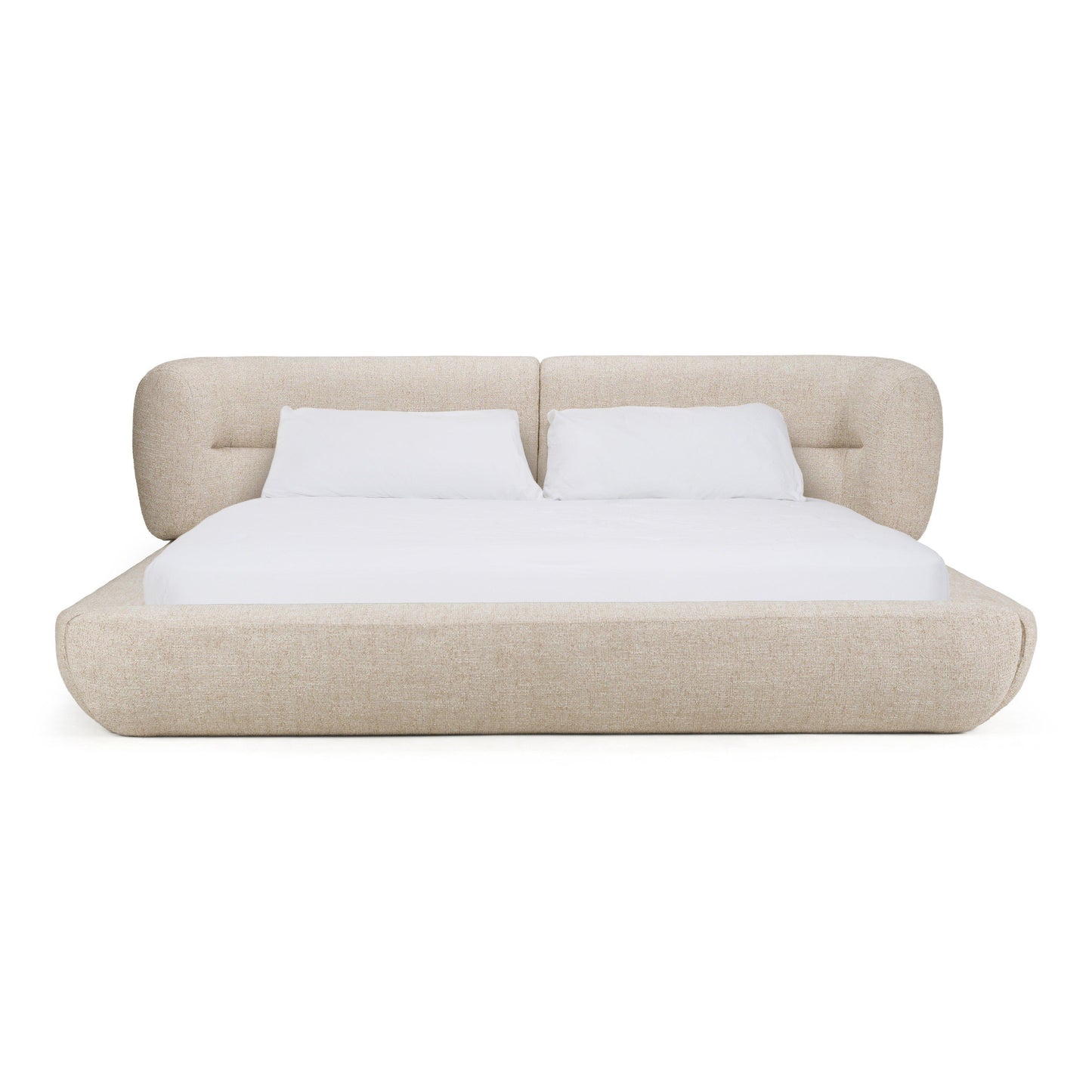 Queen Nouveau Pasha - Modern Cream Fabric Bed