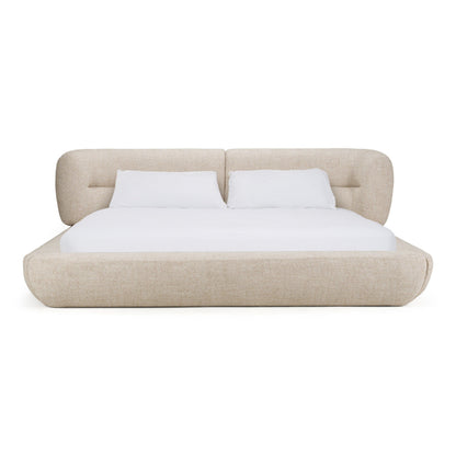 Queen Nouveau Pasha - Modern Cream Fabric Bed