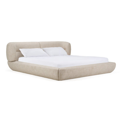 Queen Nouveau Pasha - Modern Cream Fabric Bed