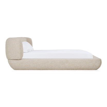 Queen Nouveau Pasha - Modern Cream Fabric Bed