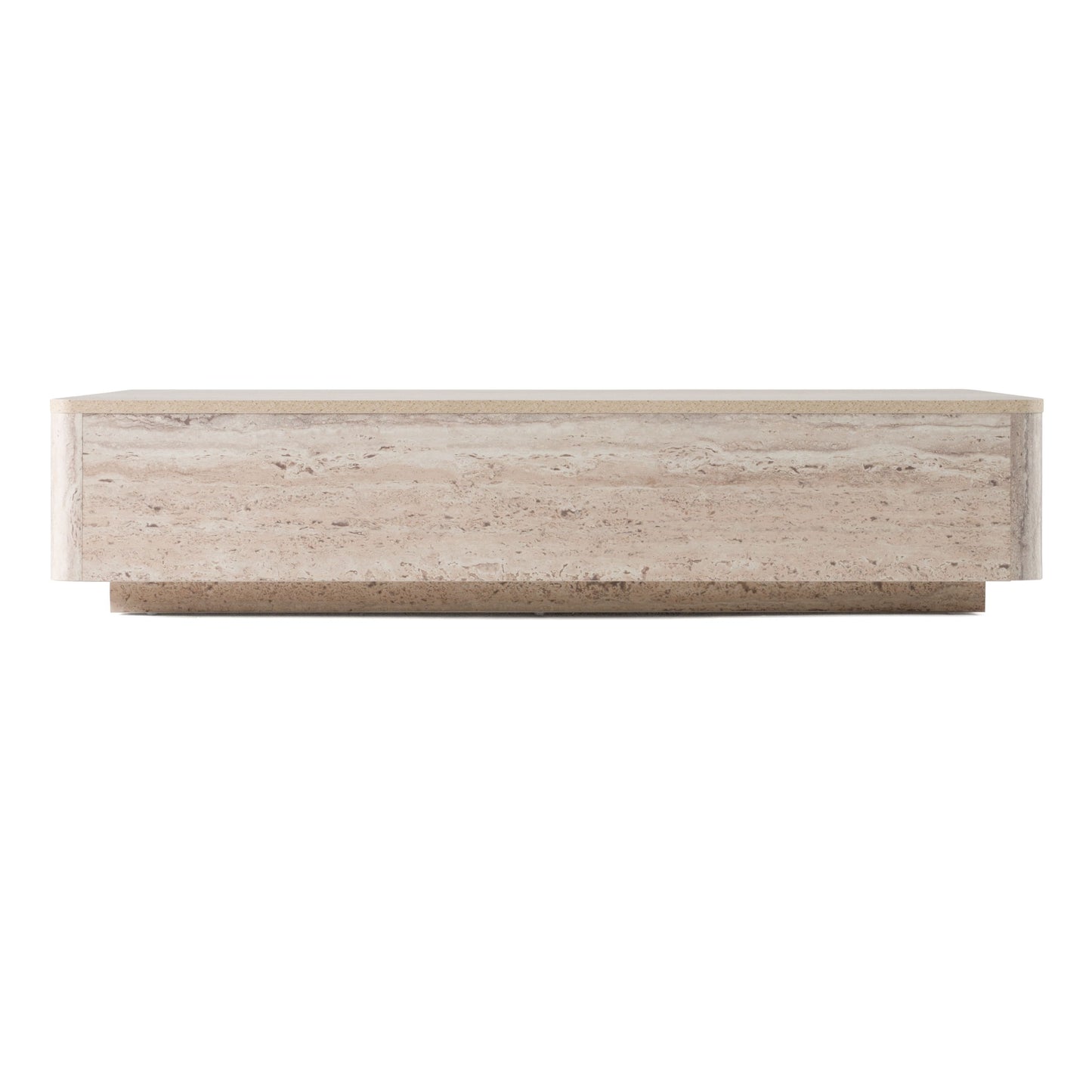 Roma - Modern Faux Travertine Rectangular Coffee Table