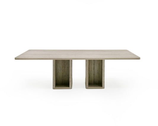 Roma Modern Travertine Rectangular Dining Table